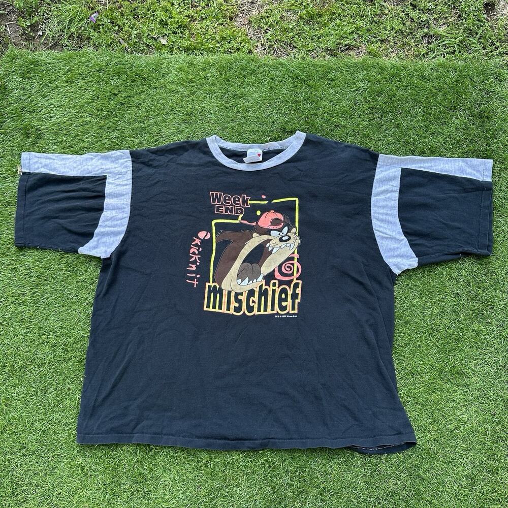 Vintage‎ Tazmania Devil T Shirt Looney Tunes Size XL 1993 Boxy Fit